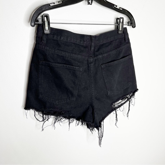 Superdown Black Simi Distressed Cut Off High Waist Shorts Size 26 - Picture 3 of 8